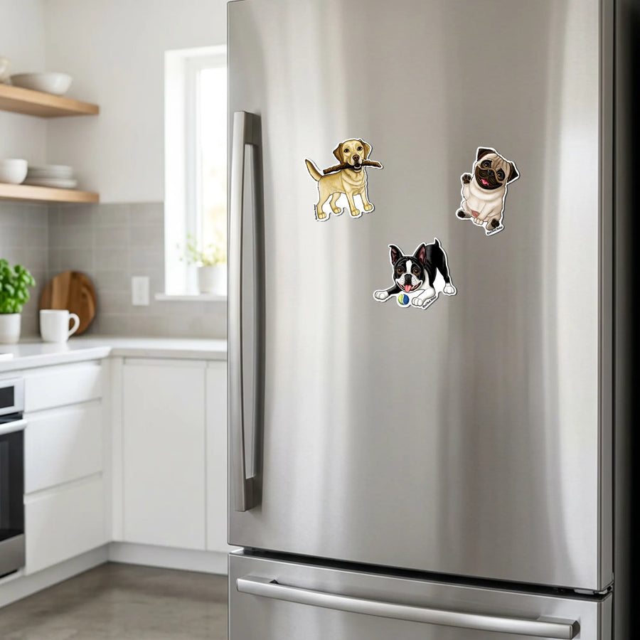 Stick ‘em on the fridge and let your dog’s charm shine every day.