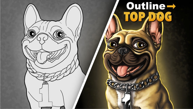 French Bulldog — From Sketch to Sticker