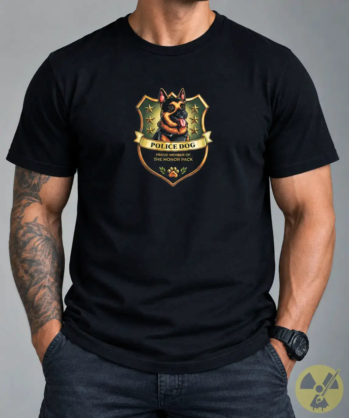 German Shepherd Police Dog Badge T-Shirt