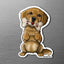 Magnet of a Golden Retriever holding a bone with 'I Love U' on a metallic background