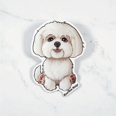 Maltese magnet on a white marble background 