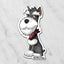 Magnet of a salt and pepper miniature  Schnauzer with a red bandana on a marble background