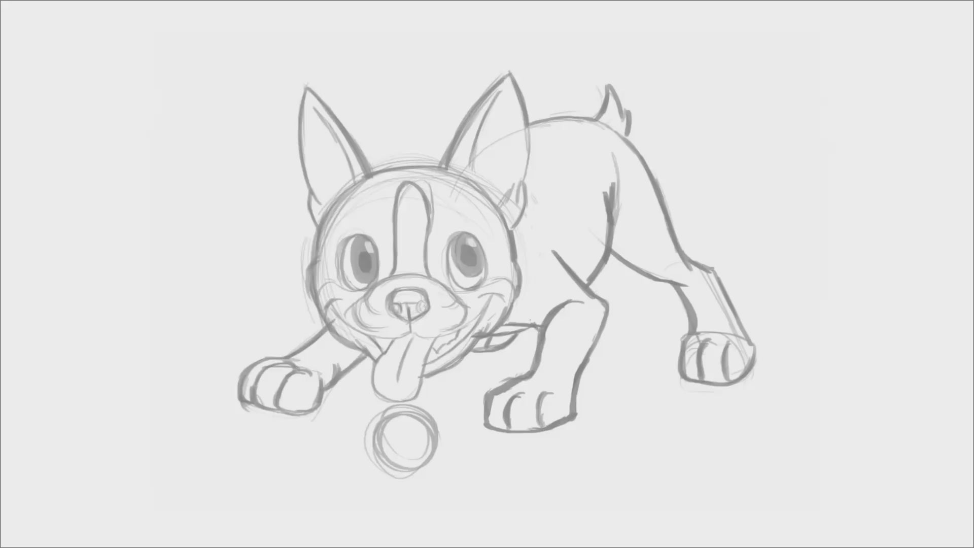 Boston Terrier sticker WIP video – drawing and coloring process of a cute vinyl dog decal.