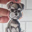 Miniature Schnauzer puppy keychain