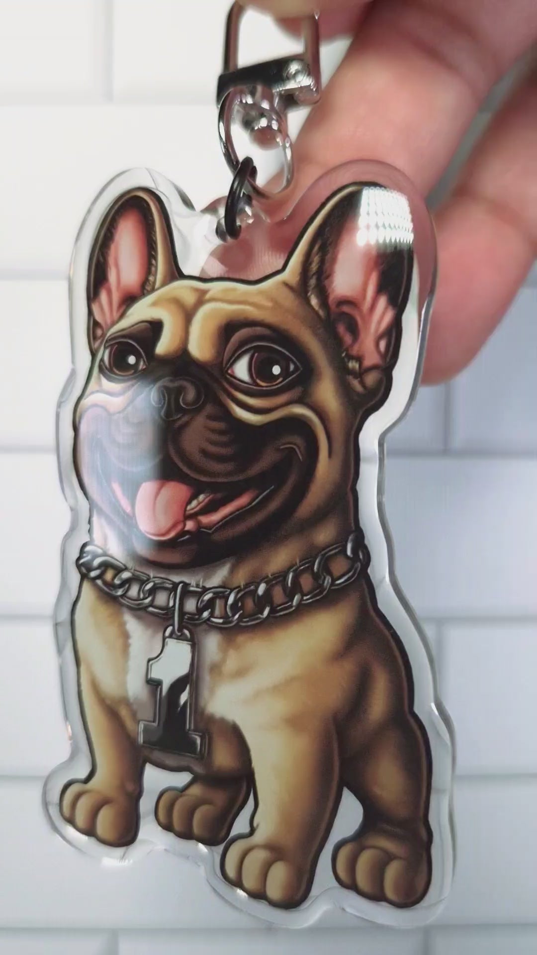 Video of a French Bulldog Keychain